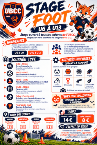 STAGES D'AUTOMNE 2026
